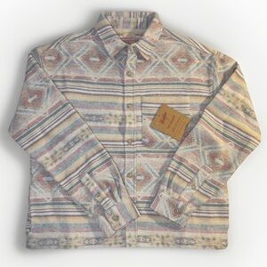 Brooklyn Cloth Boxy Fit Baja Blanket Print Overshirt “The Shacket” Size S NWT